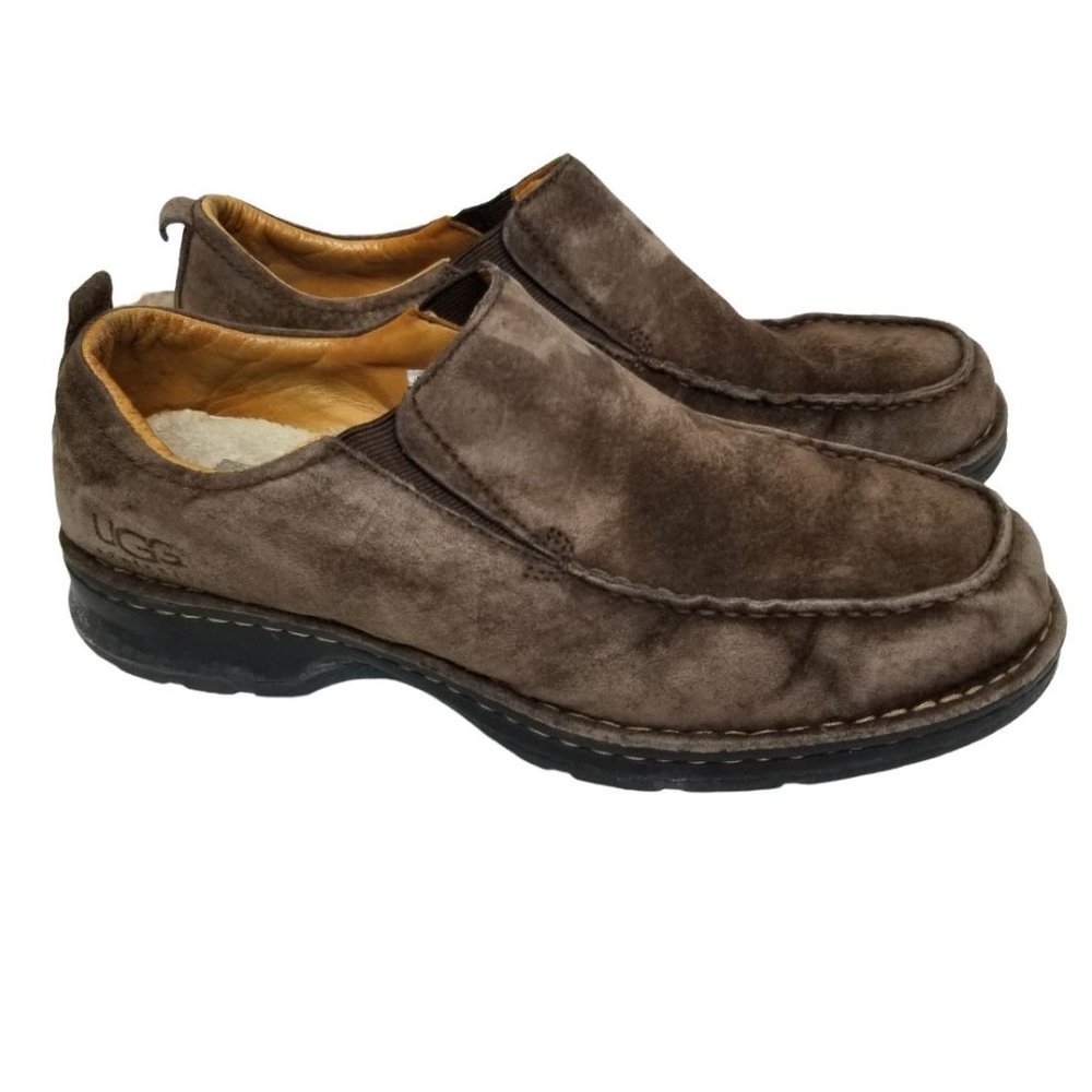UGG Mens 11 Brown Suede Leather Slip On Loafer Sho